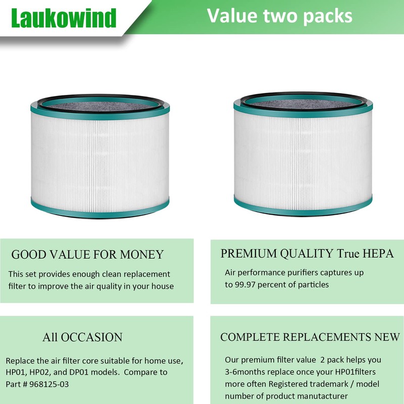 Air Purifier Filter Replacements for Dyson HP01, HP02, DP01 Desk