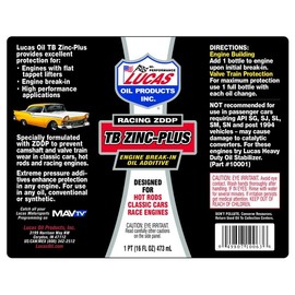 Lucas Oil 10063 Engine Break-In Oil Additive - 16oz.