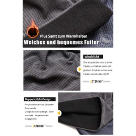 Octering® Beanie Hat for Men and Women Slouch Long Beanie Cotton Elastic Unisex - #07 blue fleece lining.