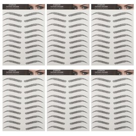 Baluue Artificial Eyebrow 6 Sheets Set Prime Material No Mess Application for Brows