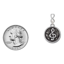 Delight Jewelry Silvertone Antiqued Round Seal - Clef Silvertone Infinity Post Earrings