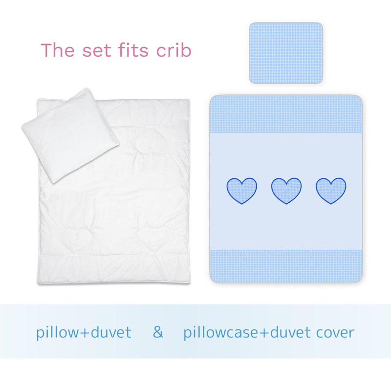 4 Piece Crib Bedding Set With Cover To Fit Crib/Basket/Pram