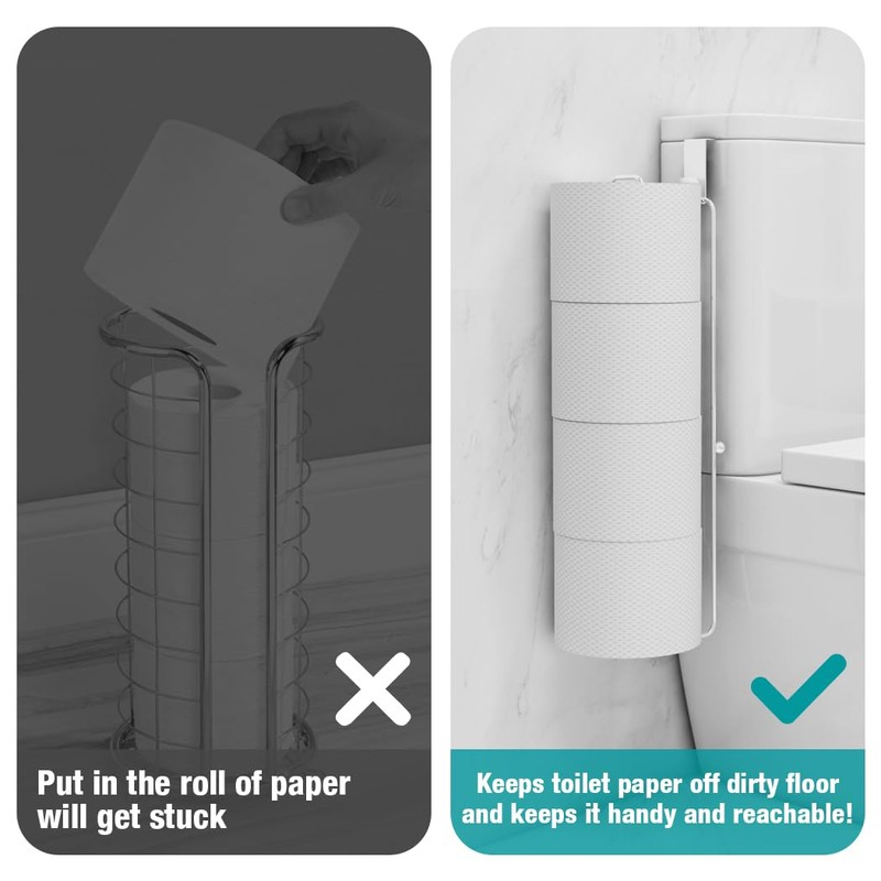 Conworld Toilet Paper Holder for 8 Roll Tissue, Over The