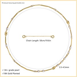 Haelira 18K Pearl Necklaces for Women, Morse Code Necklace with Cubic Zircon and Pearl, Can be Combined as Bracelet and Anklet, With Sun, Moon and You, Suitable for Everyday Wear, Great Gift for Women