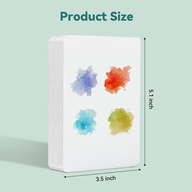 LIGHTWISH Mini Watercolor Sketchbook Square 60pcs 9x13cm Fine (Hot Press)