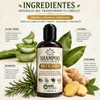 Shampoo anticaída orgánico con romero, aloe vera y vitamina E
