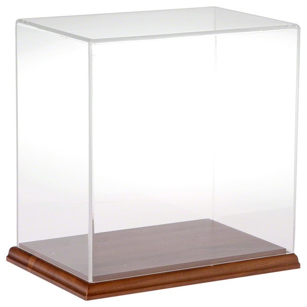 Plymor Clear Acrylic Display Case with Hardwood Base, 9" W x 6" D x 9" H