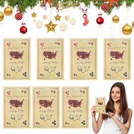 safoezy 7pcs Merry Christmas America Card 2024,Funny Christmas Card,Presidential Election Map Cards Festive America Christmas Card Fun and Memorable Greeting Card for the Season