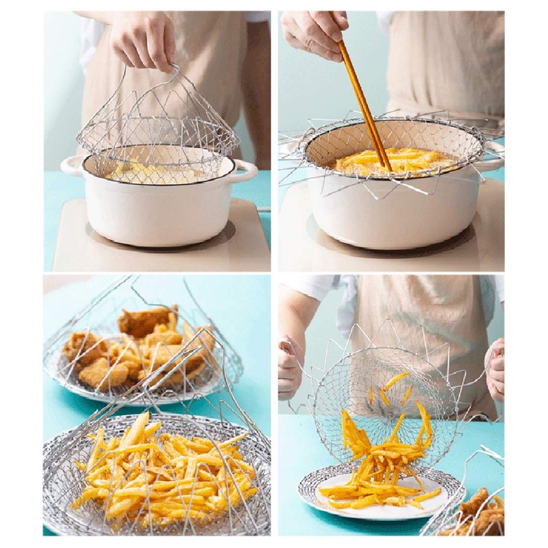 WAFJAMF Deep Fry Basket - 304 Stainless Steel - Multi-Function