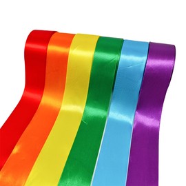 22 m x 6 Colour Maypole Ribbons Weatherproof, Silk Ribbons Colourful, Decorative Ribbon, Gift Ribbon (Colourful, 4 cm)