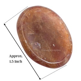 Strawberry Quartz Worry Stone Crystals and Healing Stones - Worry Stones for Stress Relief Gifts - Piedra Crystal Fidget for Meditation, Calming, Relaxation