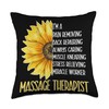 Massage Therapist Appreciation Therapist Sunflower Massage Therapy Throw Pillow, 18x18,