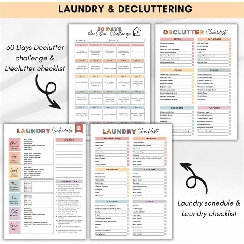 Cleaning Planner & Schedule Checklist Organizer – Daily, Weekly, Monthly