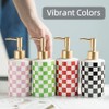 Checkered Ceramic Soap Dispenser Rust Proof Gold Matte Pump Decorative