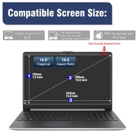 15.6 inch Laptop Screen Protector Tempered Glass Compatible with Other All 15.6" Laptops Portable Monitor with 16:9 Aspect Ratio,(345x194 / W x H)-Ultra Clear & 9H Hardness ,15.6 Tempered Glass Shield
