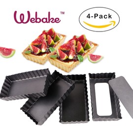 Webake 4.5 Inch Mini Tart Baking Pan Nonstick Quiche Pie Pan With Removable Base