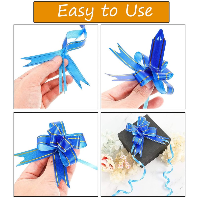 DARENYI 100 Pcs Pull Bows,10 Colors Present Basket Pull Bows