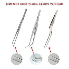 Teanfa Tongs Tweezers，Stainless Steel Tongs tweezer with Cooking Utensils/Precision serrated tips