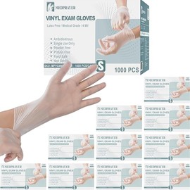 MEDPRAYER Vinyl Exam Gloves - Disposable Latex & Powder Free Gloves for Cleaning, Hand Protection and Food Safe Use - 4 Mil, Extra Large, 100 Count