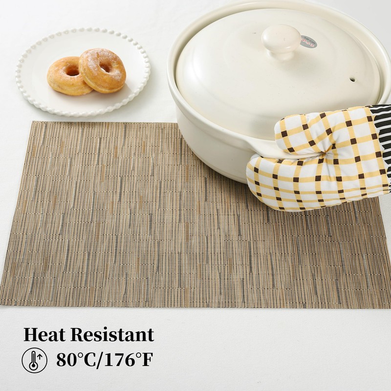 Leetaltree Light Brown Placemats Set of 4 - Heat Resistant