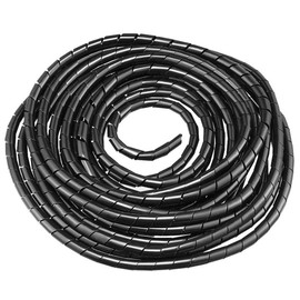 GTIWUNG Cable conduit, spiral band, cable protection, flexible spiral hose, cable organisation, black, 8 mm diameter and 12 m length