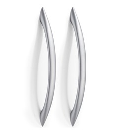 L&lonpa 30 Pack Matt Chrome Cabinet Handles-5 inch/128mm Screw Spacing Arch Drawer Pulls Hardware, Modern Style Cabinet Pulls for Kitchen Cabinets Cupboard Bedroom Bathroom Dresser