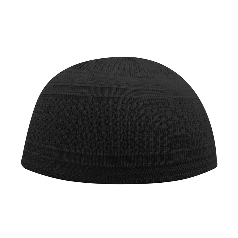 TheKufi Plain Graphite Black Cotton Stretch Knit Kufi Hat Skull