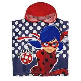 Miraculous Girls Ladybug Cotton Poncho Blue
