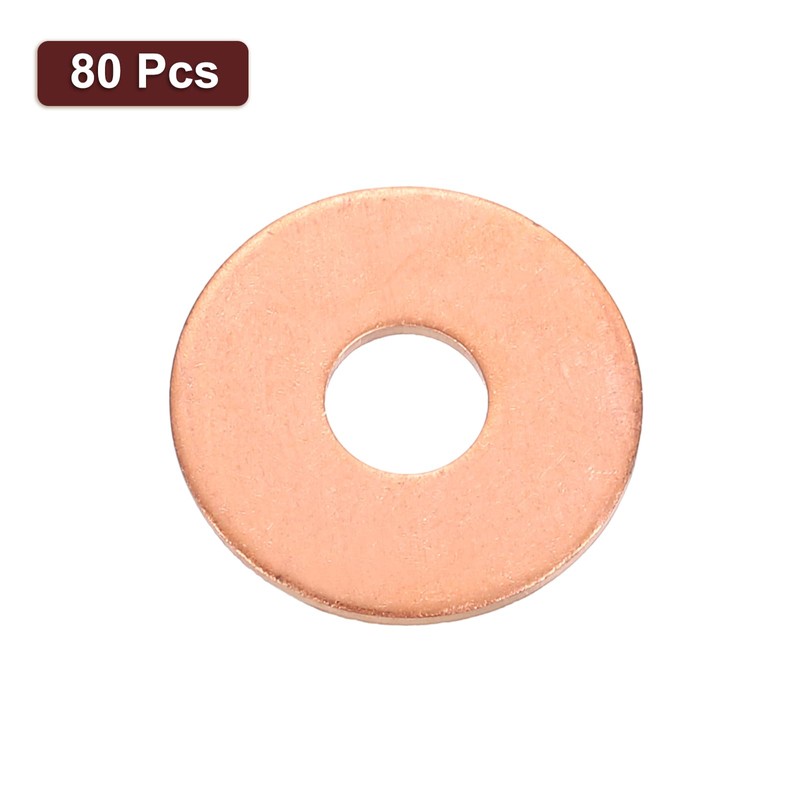 sourcing map 80Pcs 6mm x 18mm x 1mm Copper Flat