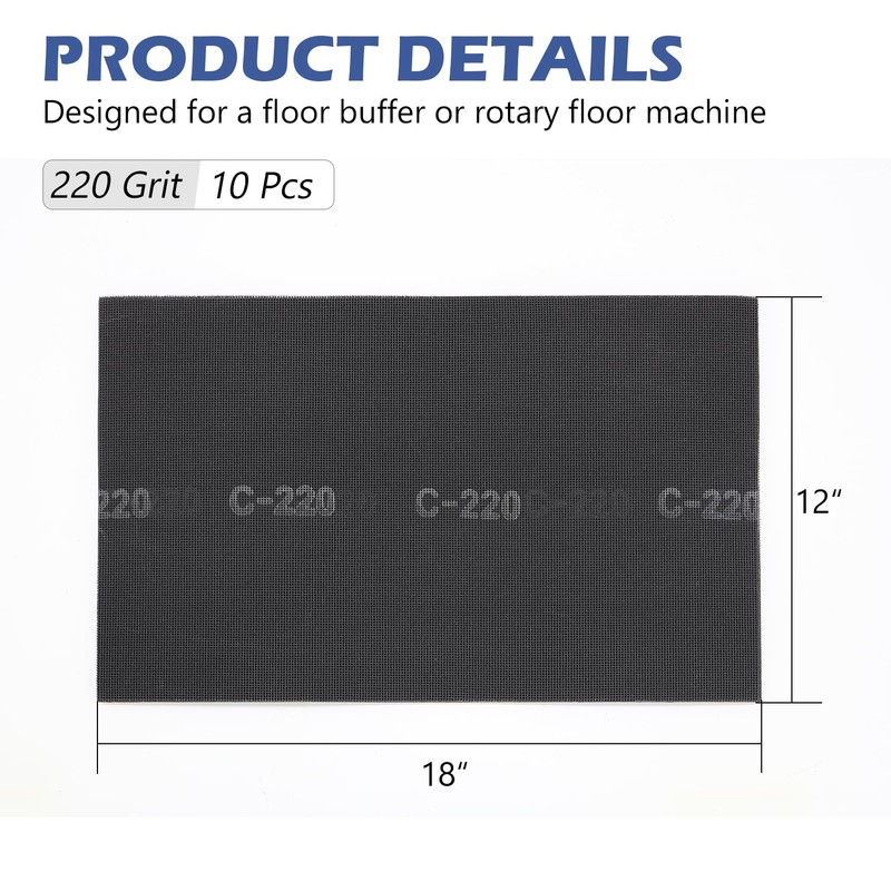 HUAALIUCHE 12"x18" 220 Grit Sanding Screen Sheets (10-Pack) – Professional