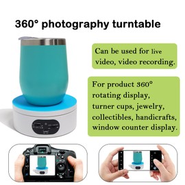 YVVV Electric Turntable, 360 Degree Turntable with Sliding Speed Adjustment, 360 Rotating Plate Photography, Turntable for Photography for Product, Jewellery, Watch Presentations, NDC120