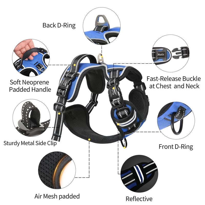 HEELE Dog Harness, No Pull Dog Harness Medium, Release on