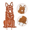 VerLuky German Shepherd Garden Stake Rust, Rust Stake Metal Dog