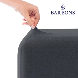 BARBONS Fitted Sheet 180 x 200 cm, 100% Cotton Fitted Sheet, OEKO-TEX Certified Bed Sheet, Jersey Bedding and Duvet Cover for Box Spring Bed and Thick Mattresses up to 25 cm, Dark Grey