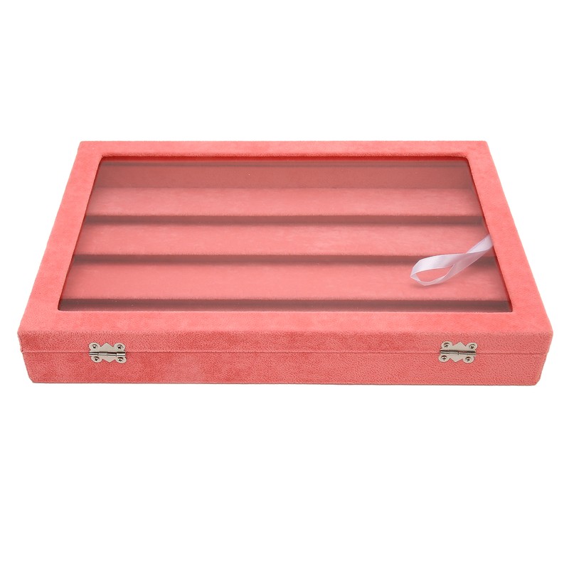 Pin Display Case Pink Large Elegant Solidwood Dustproof Glass Window