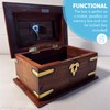 Thorness Wooden lockable Trinket Box with brass inlay, decorative detailing,