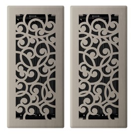 Imperial RG3360 Wonderland Decorative Floor Register, Brushed Nickel, 2 Pack