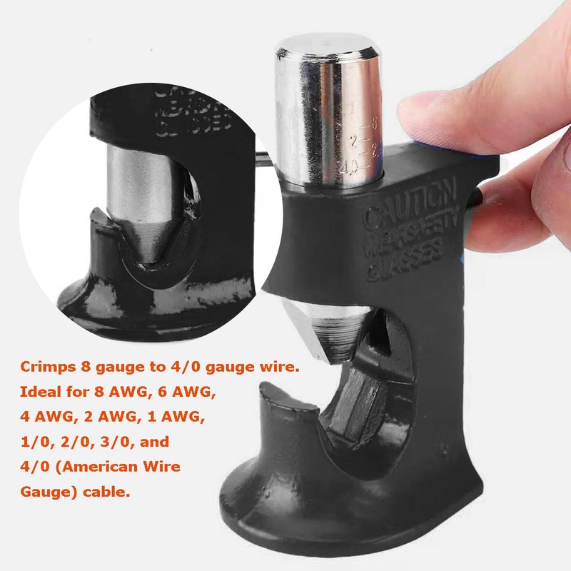 Hammer Lug Indent Crimper Tool, Battery Cable Crimping Tool, Wire