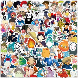 100PCS Anime Miyazaki Hayao Stickers for Laptop, Cartoon Vinyl Studio Ghibli Movie Stickers for Water Bottle, Phone Hard Hat Skateboard Scrapbooking Gifts for Kids Adults