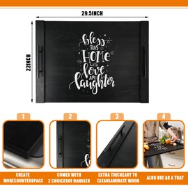 Spiareal Stove Top Covers for Electric Stove with Handles 29.5 x 22 Inches Noodle Cutting Board Laminate Farmhouse Electric Gas Cover House Warming Gifts for New Home(Bless This Home)