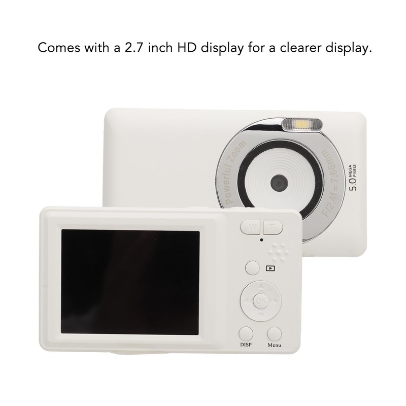 Digital Camera, White 50MP 4K 16x Zoom Vlogging Camera with