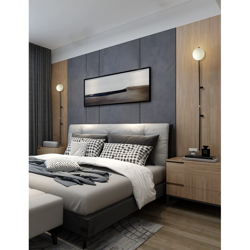 HOMLUCE Modern Plug in Wall Sconce Globe Shade Indoor Wall