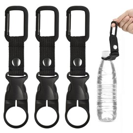 Plastic Bottle Holder with Square Grommet, Set of 3 Water Bottle Clips, Portable and Durable, Suitable for Hydration for Outdoor Climbing, Camping, Hiking and Traveling