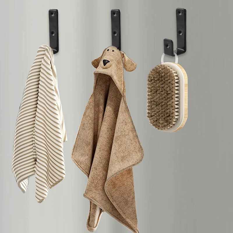 MOROBOR 2pcs PVC Coated Bed Ladder Hooks Black Iron Bunk