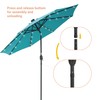 SANLUCE Patio 9 FT LED Market Umbrellas With Solar Lights,