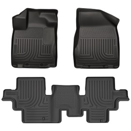 Husky Liners Weatherbeater Floor Mats | Fits 2013-2020 Nissan Pathfinder | Front & 2nd Row, 3-pc Black - 93791