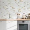 AULIGET 4-Piece Calacatta Gold Marble Look Peel and Stick Backsplash