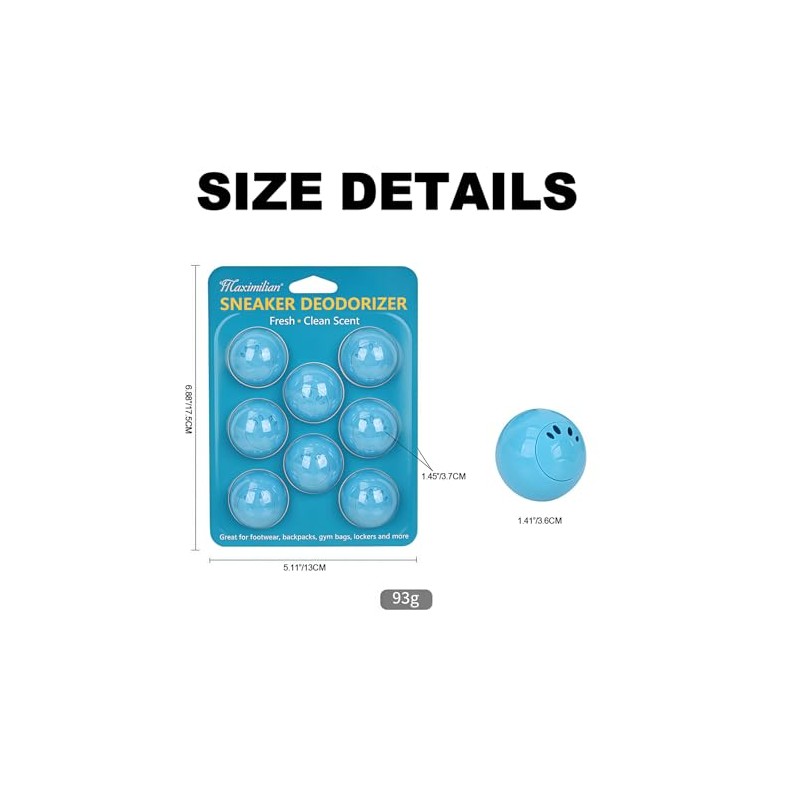 MAXIMILIAN Shoe Deodorizer Balls - Odor Eliminator for Fresh Footwear