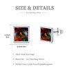 Black Fire Opal Earrings 925 Sterling Silver Black Square Stud