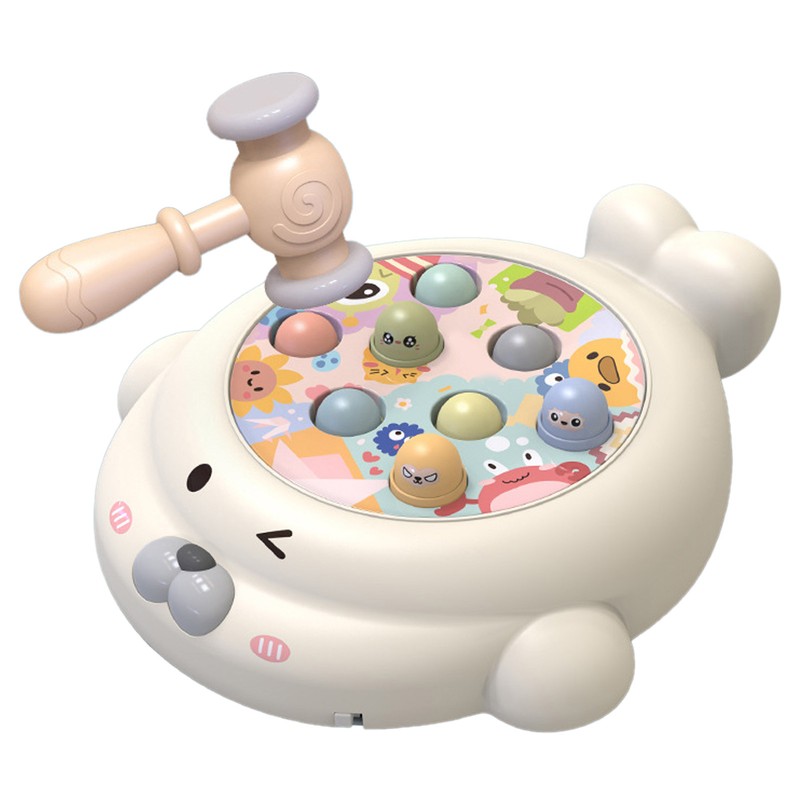 Kids Interactive Whack Toy Educational Sound Light Animal Shape Hammering